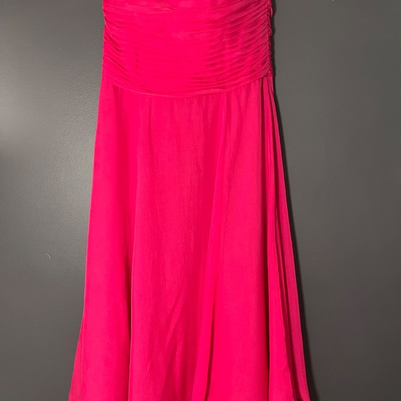 Coast Hot Pink Chiffon Bridesmaid Dress – Ruched Bodice, Size 10 UK - Picture 4 of 10
